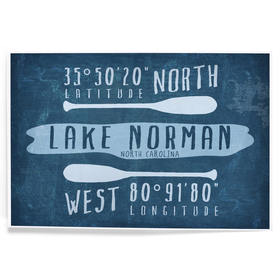 Lake Norman, North Carolina, Lake Essentials, Latitude and Longitude, Art & Giclee Prints Art Lantern Press 