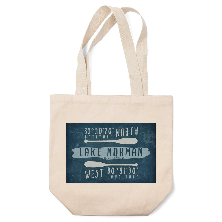 Lake Norman, North Carolina, Lake Essentials, Latitude and Longitude, Tote Bag Totes Lantern Press 