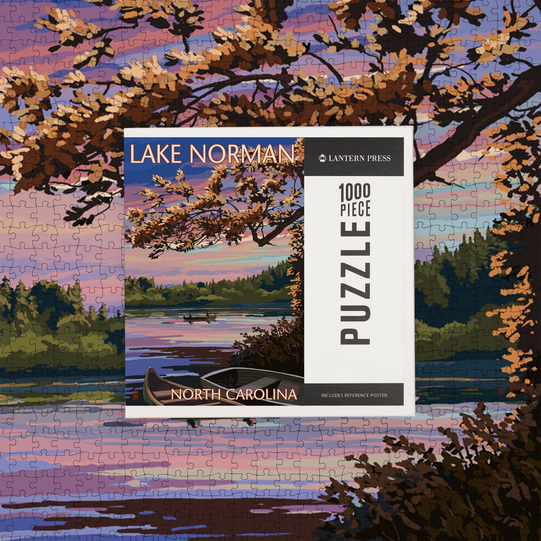 Lake Norman, North Carolina, Lake Scene at Dusk, Jigsaw Puzzle Puzzle Lantern Press 