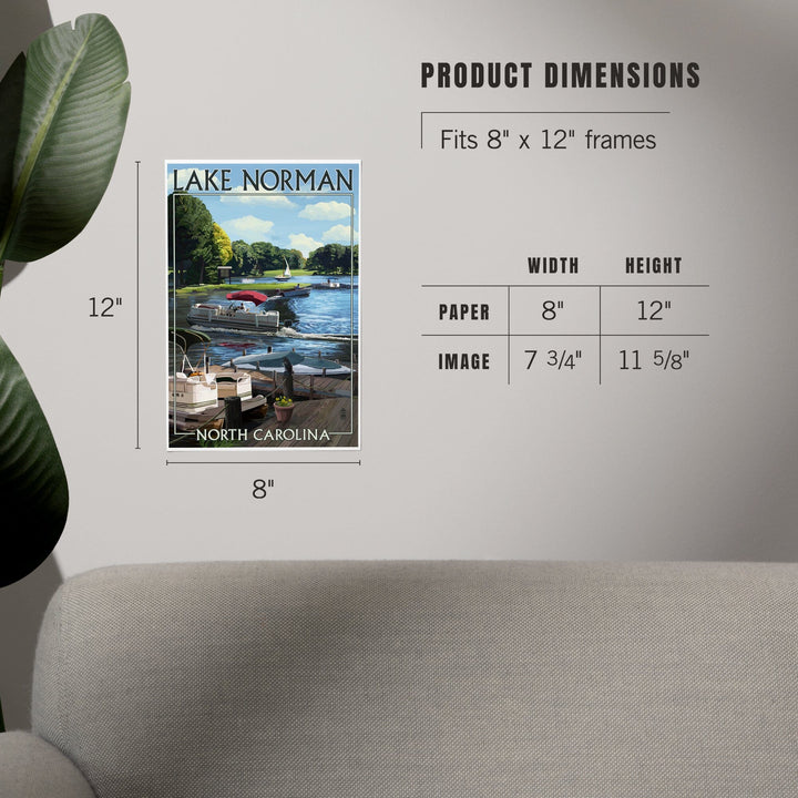 Lake Norman, North Carolina, Pontoon Boats, Art & Giclee Prints - Lantern Press