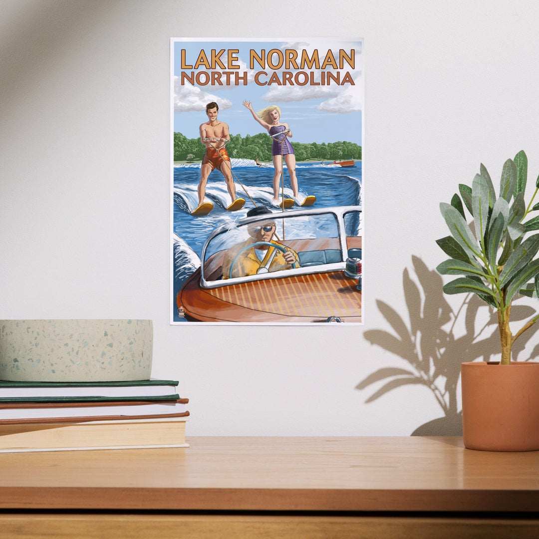 Lake Norman, North Carolina, Water Skiing, Art & Giclee Prints - Lantern Press