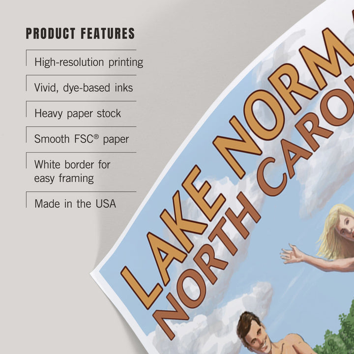 Lake Norman, North Carolina, Water Skiing, Art & Giclee Prints - Lantern Press