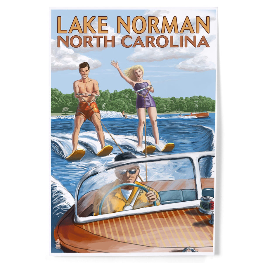 Lake Norman, North Carolina, Water Skiing, Art & Giclee Prints - Lantern Press