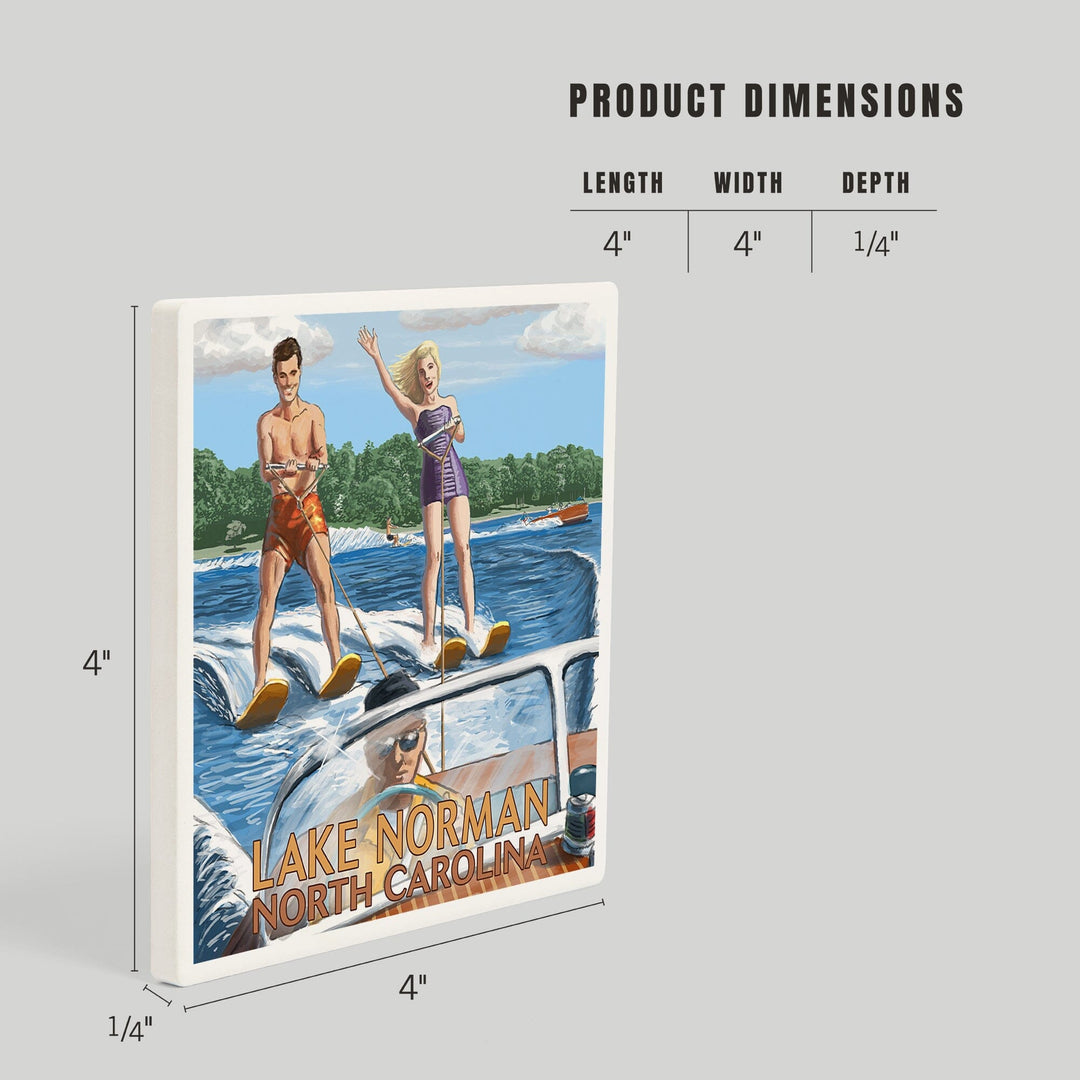 Lake Norman, North Carolina, Water Skiing, Coasters Coasters Lantern Press 
