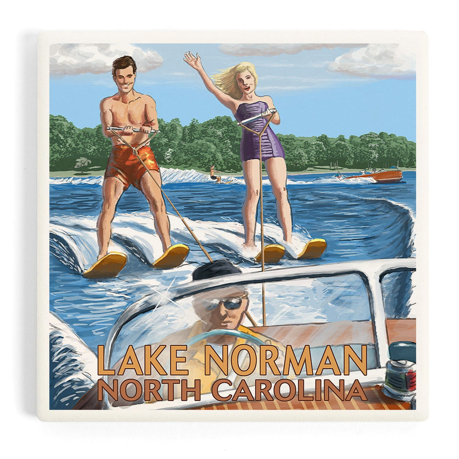 Lake Norman, North Carolina, Water Skiing, Coasters Coasters Lantern Press 