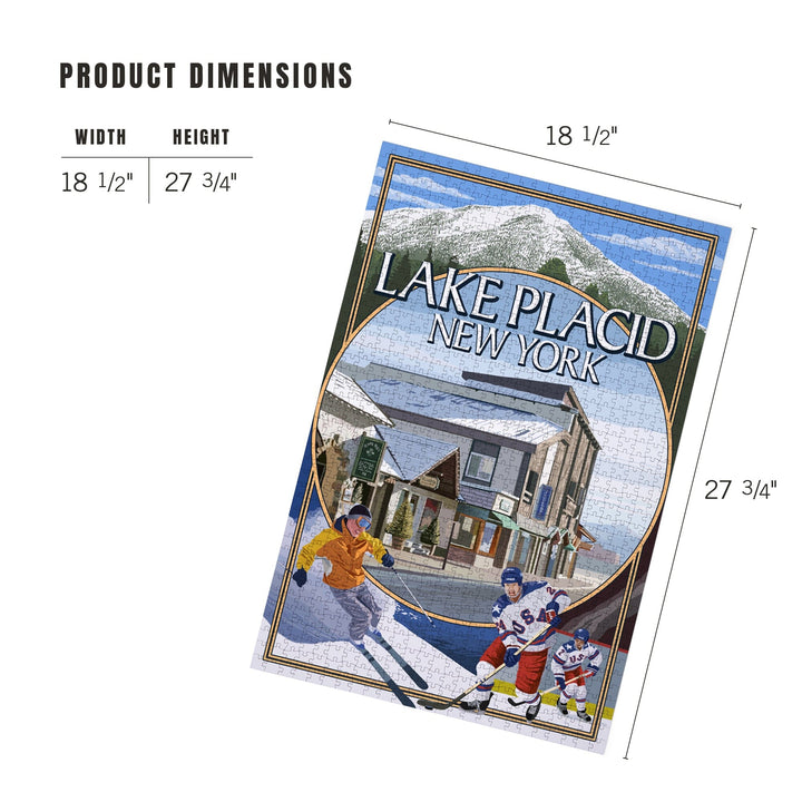 Lake Placid, New York, Montage Scenes, Jigsaw Puzzle Puzzle Lantern Press 