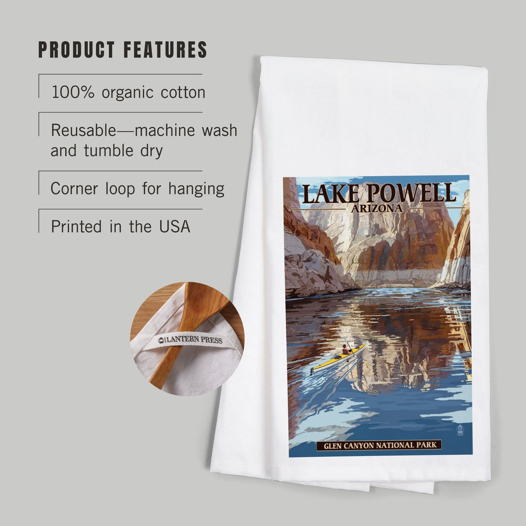 Lake Powell, Arizona, Glen Canyon National Park, Organic Cotton Kitchen Tea Towels Kitchen Lantern Press 