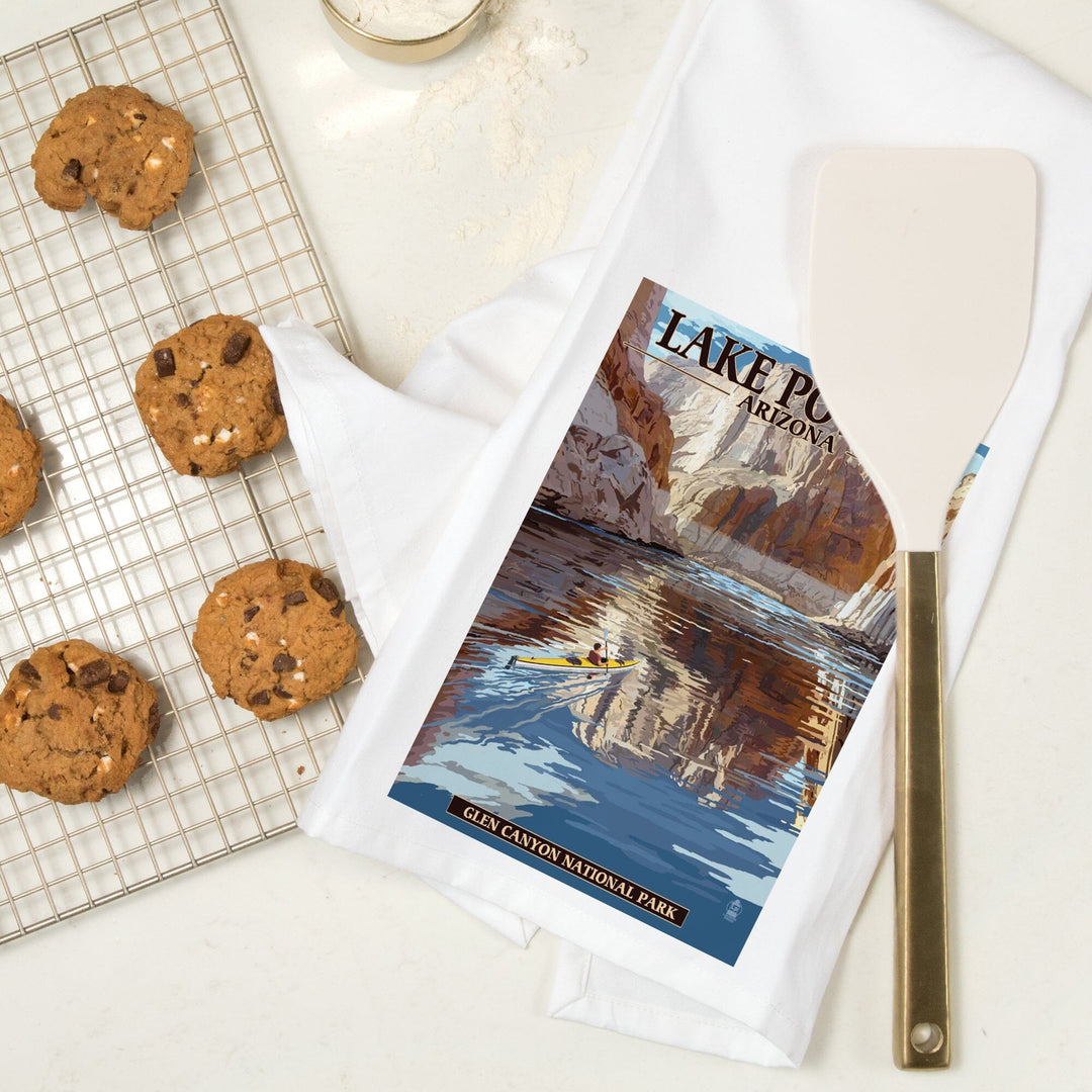 Lake Powell, Arizona, Glen Canyon National Park, Organic Cotton Kitchen Tea Towels Kitchen Lantern Press 