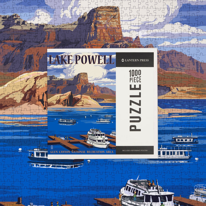 Lake Powell, Colorado, Marina View, Jigsaw Puzzle Puzzle Lantern Press 