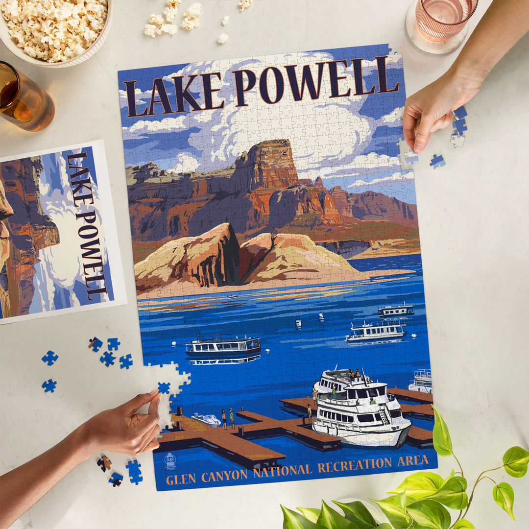 Lake Powell, Colorado, Marina View, Jigsaw Puzzle Puzzle Lantern Press 
