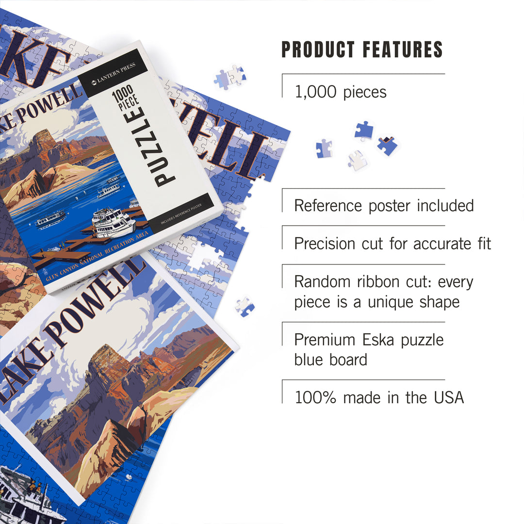 Lake Powell, Colorado, Marina View, Jigsaw Puzzle Puzzle Lantern Press 
