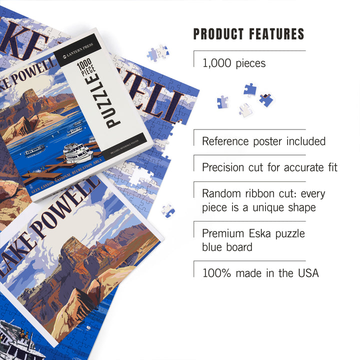 Lake Powell, Colorado, Marina View, Jigsaw Puzzle Puzzle Lantern Press 