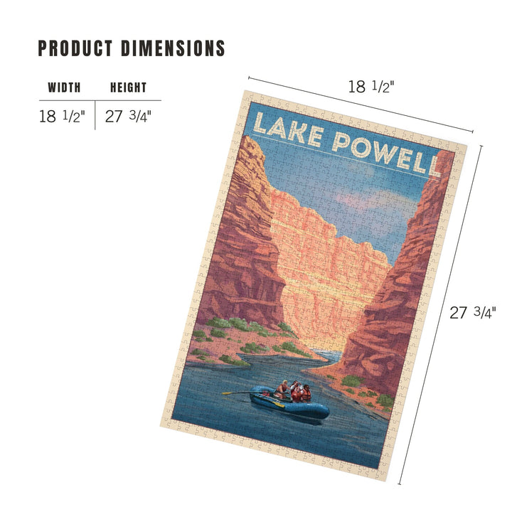 Lake Powell, Utah, Arizona, Painterly Series, Rafting Scene, Jigsaw Puzzle Puzzle Lantern Press 
