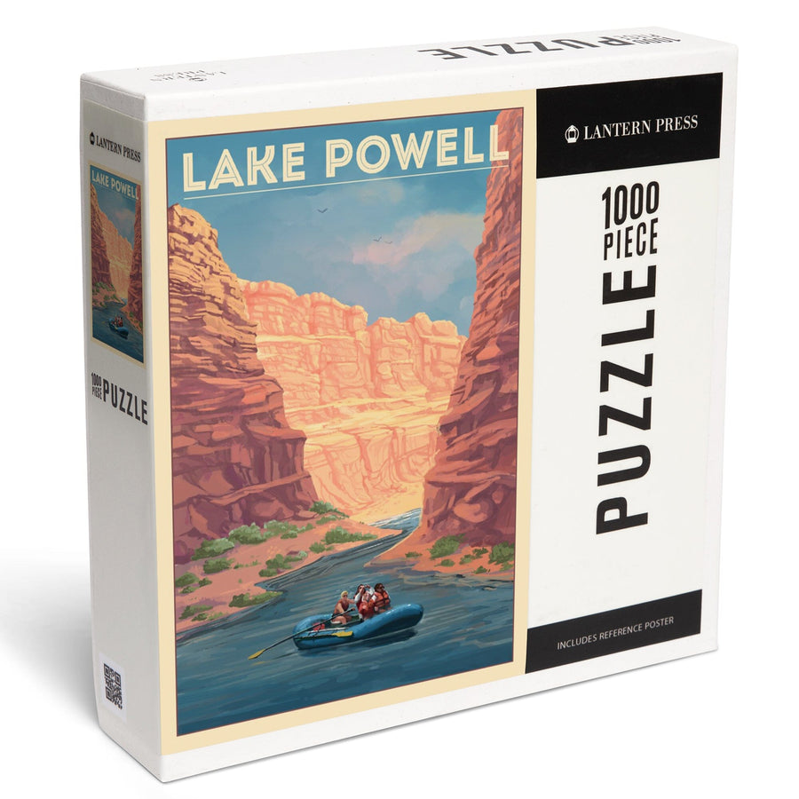 Lake Powell, Utah, Arizona, Painterly Series, Rafting Scene, Jigsaw Puzzle Puzzle Lantern Press 