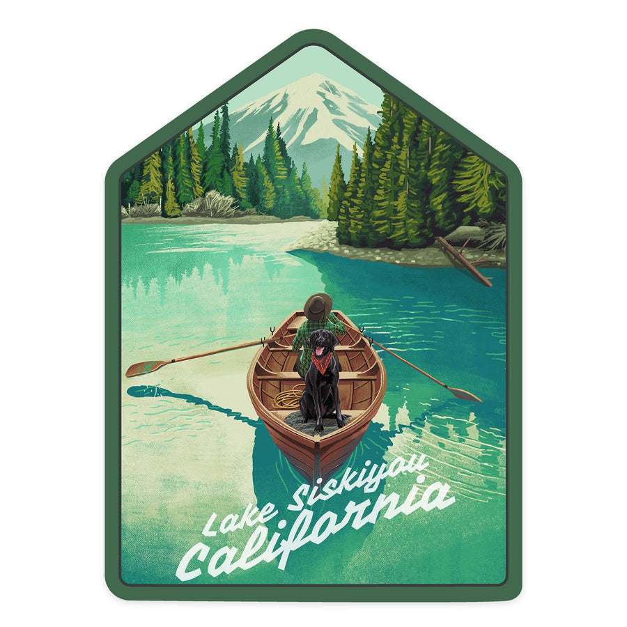 Lake Siskiyou, California, Quiet Explorer, Boating, Mountain, Contour, Vinyl Sticker Sticker Lantern Press 