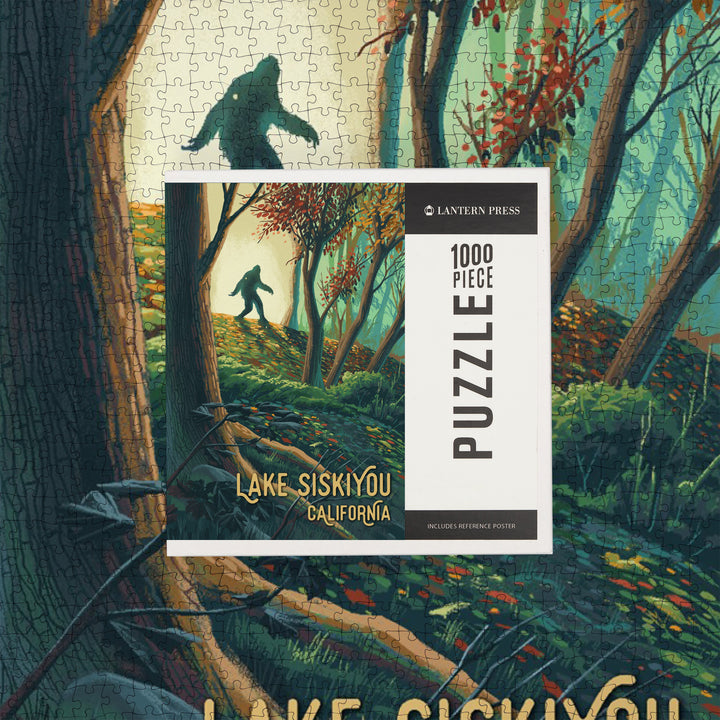 Lake Siskiyou, California, Wanderer, Bigfoot in Forest, Jigsaw Puzzle Puzzle Lantern Press 