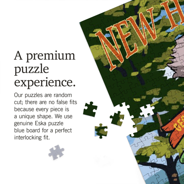 Lake Sunapee, New Hampshire, Destinations Signpost, Jigsaw Puzzle Puzzle Lantern Press 