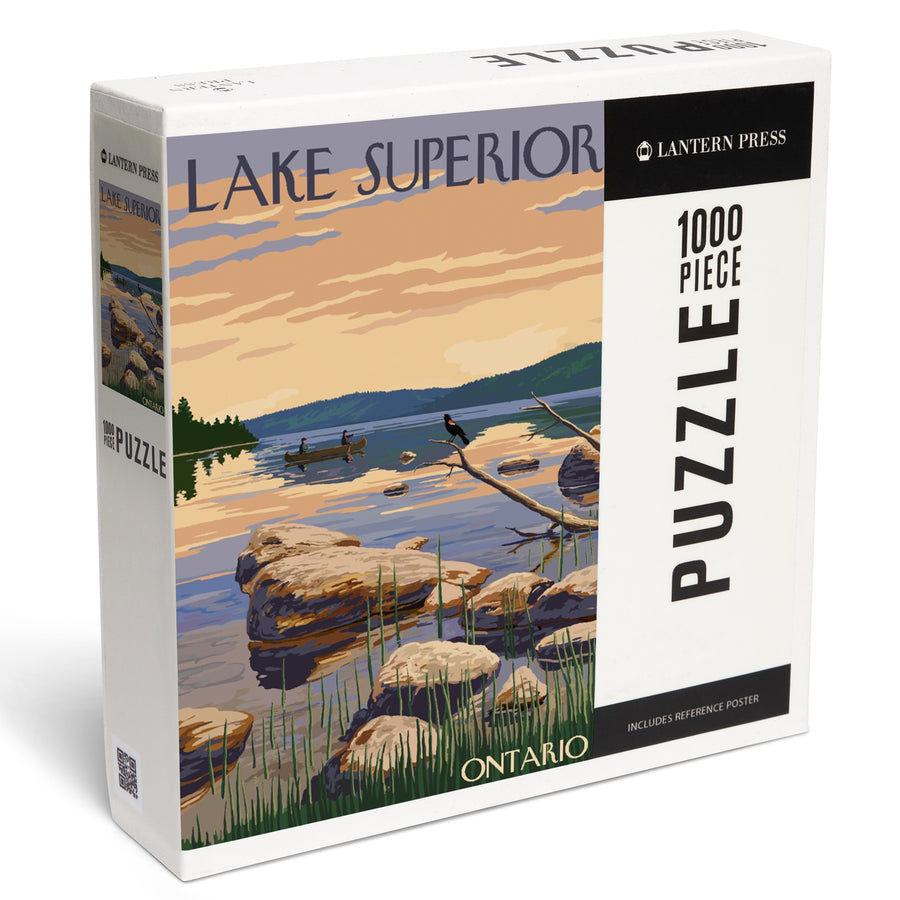 Lake Superior, Ontario, Canada, Lake Sunrise Scene, Jigsaw Puzzle Puzzle Lantern Press 