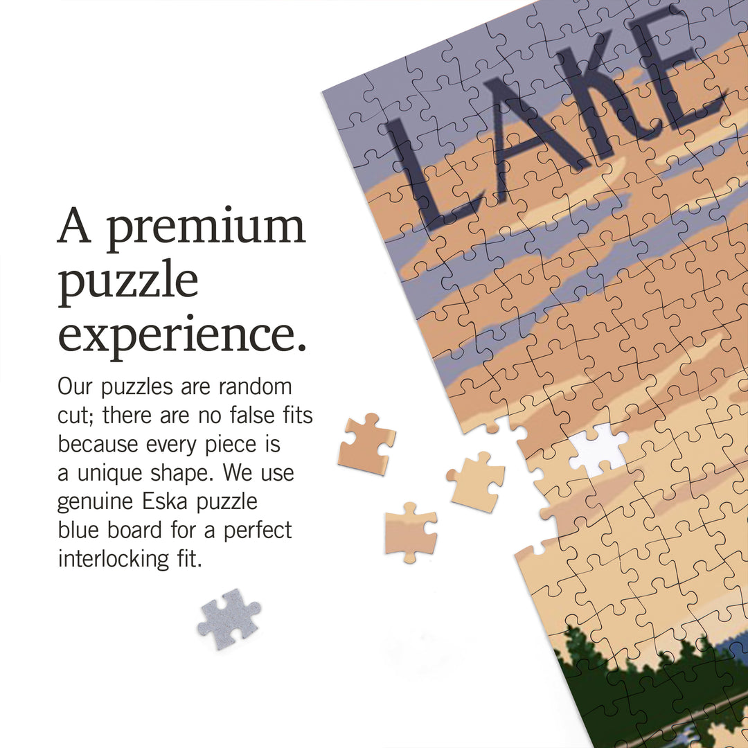 Lake Superior, Ontario, Canada, Lake Sunrise Scene, Jigsaw Puzzle Puzzle Lantern Press 