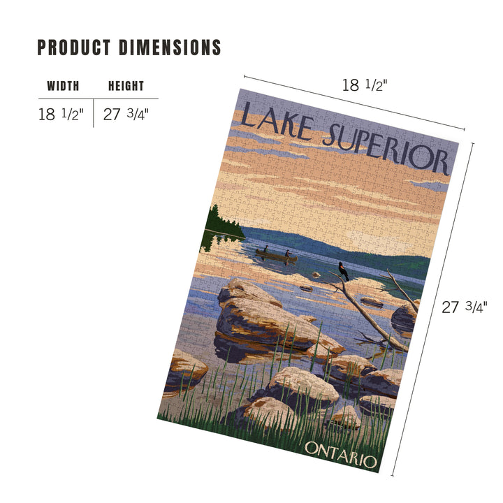 Lake Superior, Ontario, Canada, Lake Sunrise Scene, Jigsaw Puzzle Puzzle Lantern Press 