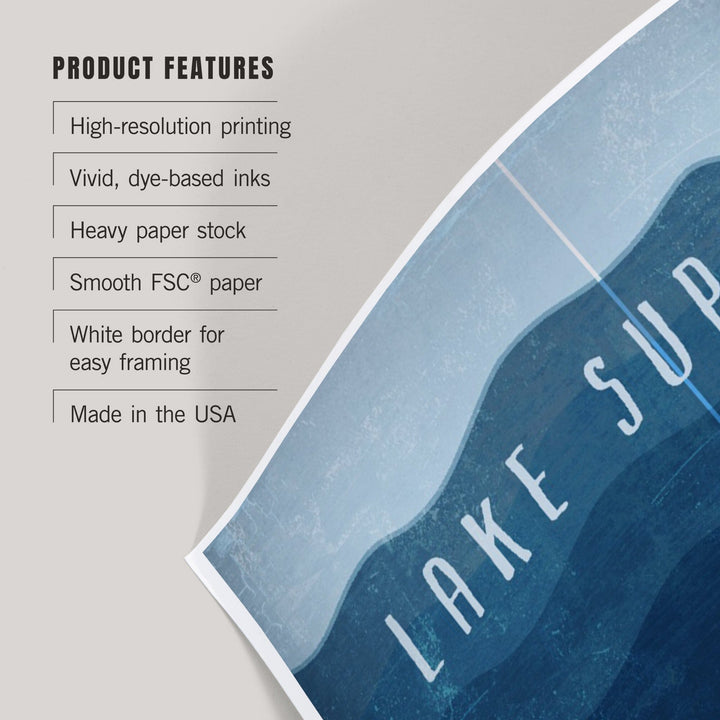 Lake Superior, Wisconsin, Lake Essentials, Lake Depth, Art & Giclee Prints Art Lantern Press 