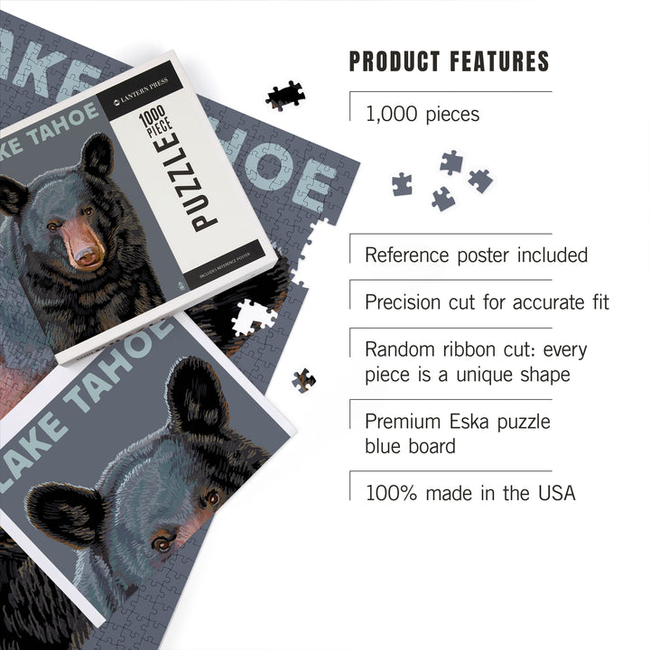 Lake Tahoe, Bear Face, Jigsaw Puzzle Puzzle Lantern Press 