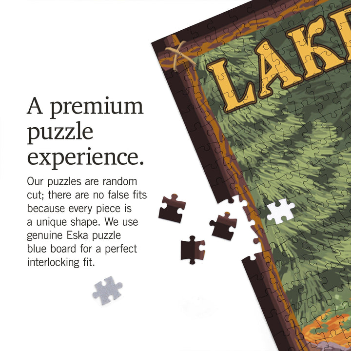 Lake Tahoe, California, Bear in Forest, Jigsaw Puzzle Puzzle Lantern Press 