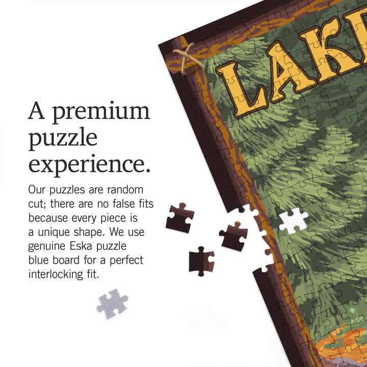 Lake Tahoe, California, Bear in Forest, Jigsaw Puzzle Puzzle Lantern Press 