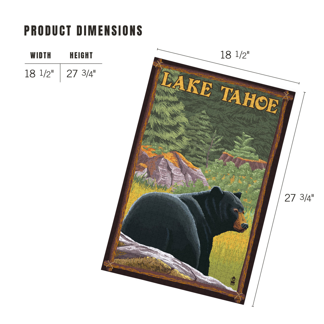 Lake Tahoe, California, Bear in Forest, Jigsaw Puzzle Puzzle Lantern Press 