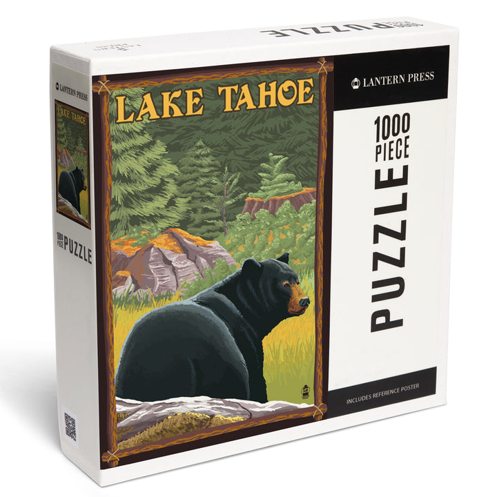 Lake Tahoe, California, Bear in Forest, Jigsaw Puzzle Puzzle Lantern Press 