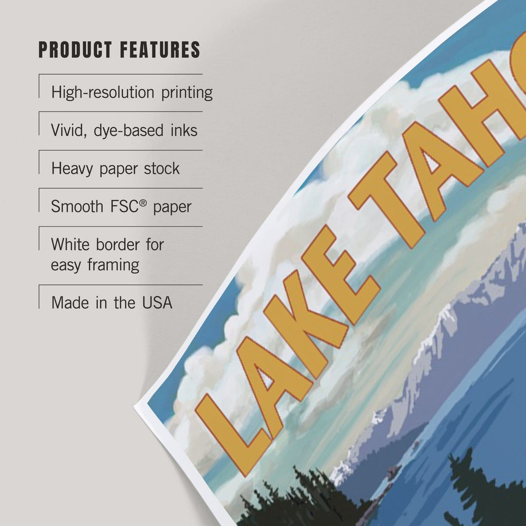Lake Tahoe, California, Camper Van, Art & Giclee Prints Art Lantern Press 