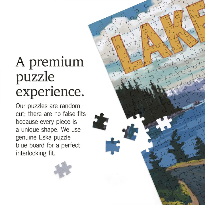 Lake Tahoe, California, Camper Van, Jigsaw Puzzle Puzzle Lantern Press 