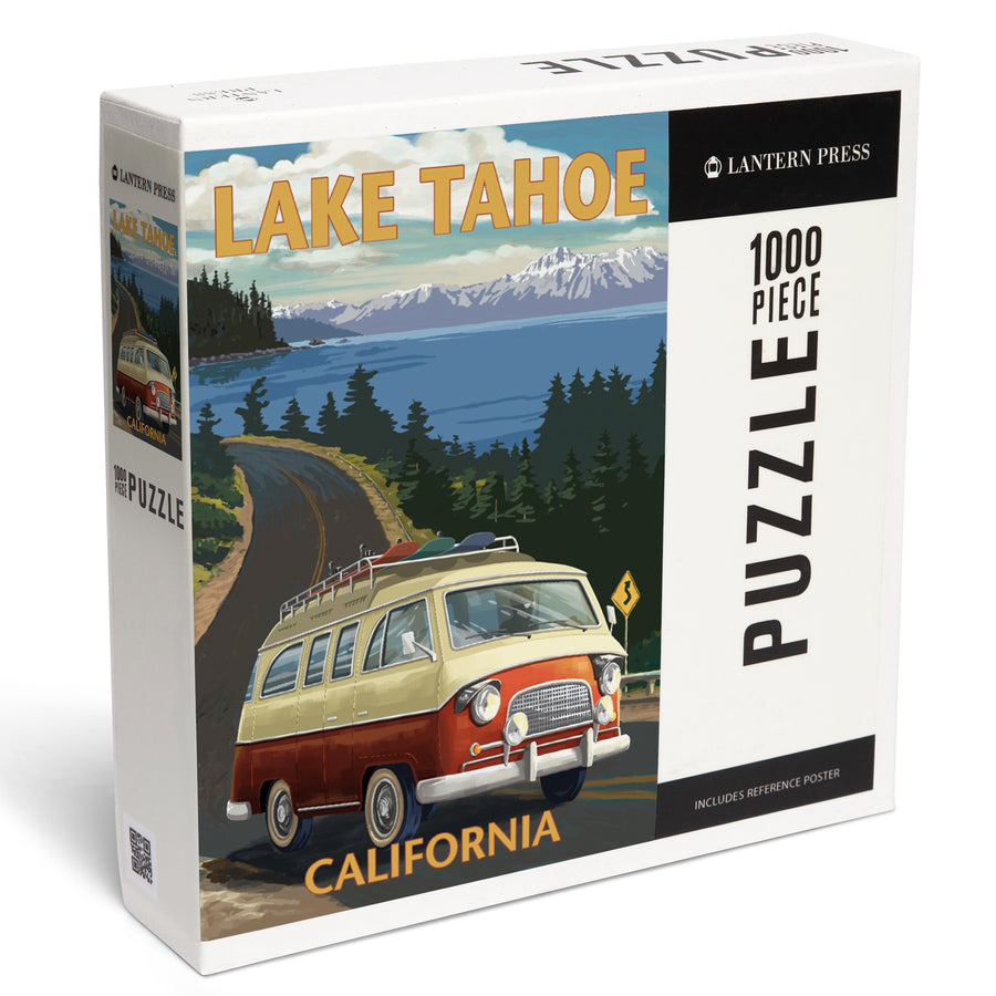 Lake Tahoe, California, Camper Van, Jigsaw Puzzle Puzzle Lantern Press 