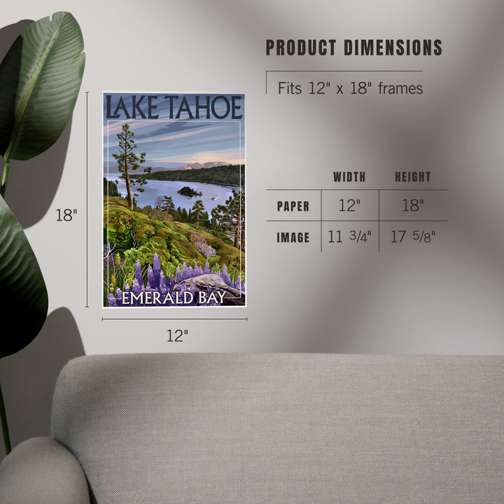 Lake Tahoe, California, Emerald Bay, Art & Giclee Prints Art Lantern Press 