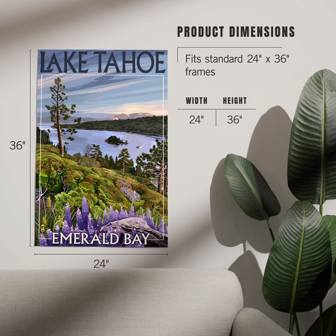 Lake Tahoe, California, Emerald Bay, Art & Giclee Prints Art Lantern Press 