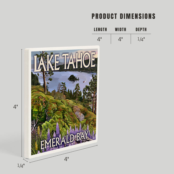 Lake Tahoe, California, Emerald Bay, Coasters Coasters Lantern Press 