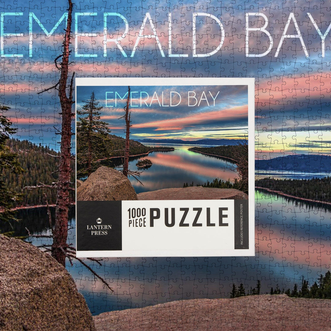 Lake Tahoe, California, Emerald Bay, Lake and Mirrored Sky, Jigsaw Puzzle Puzzle Lantern Press 