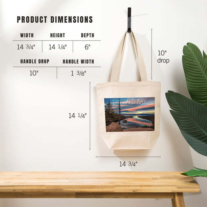 Lake Tahoe, California, Emerald Bay, Lake and Mirrored Sky, Tote Bag Totes Lantern Press 