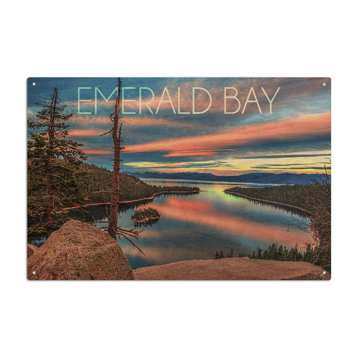 Lake Tahoe, California, Emerald Bay, Lake & Mirrored Sky, Lantern Press Photography, Wood Signs and Postcards Wood Lantern Press 10 x 15 Wood Sign 
