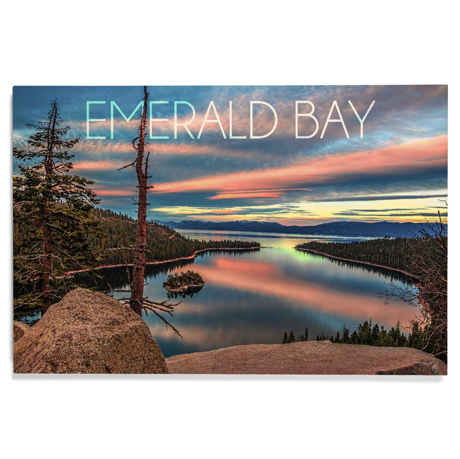 Lake Tahoe, California, Emerald Bay, Lake & Mirrored Sky, Lantern Press Photography, Wood Signs and Postcards Wood Lantern Press 
