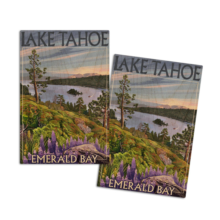 Lake Tahoe, California, Emerald Bay, Lantern Press Artwork, Wood Signs and Postcards Wood Lantern Press 4x6 Wood Postcard Set 
