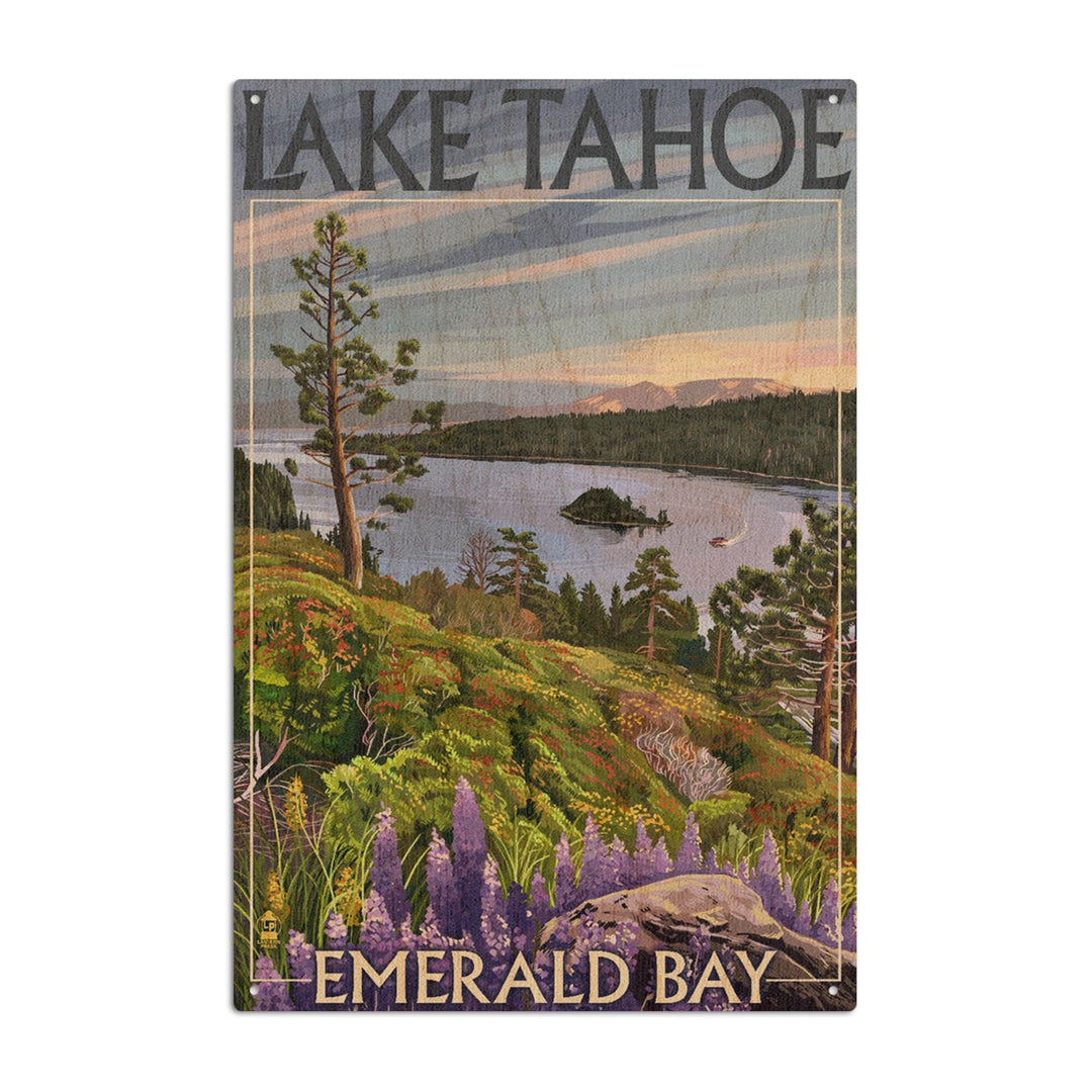Lake Tahoe, California, Emerald Bay, Lantern Press Artwork, Wood Signs and Postcards Wood Lantern Press 6x9 Wood Sign 