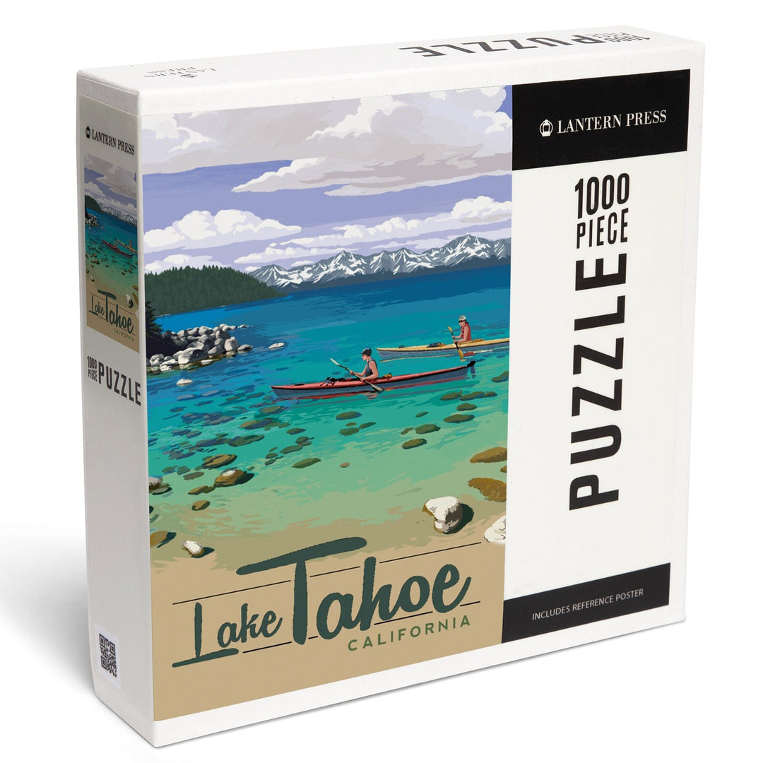 Lake Tahoe, California, Kayakers in Secret Cove, Jigsaw Puzzle Puzzle Lantern Press 