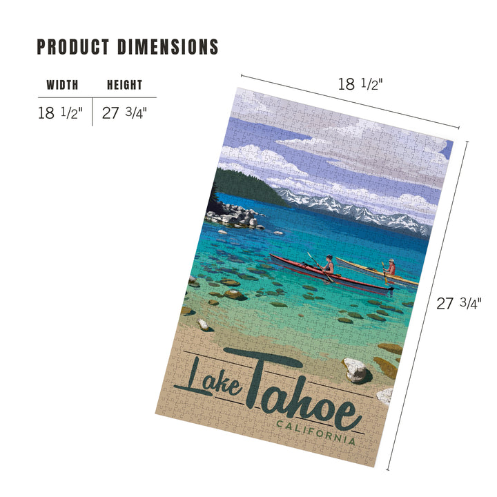 Lake Tahoe, California, Kayakers in Secret Cove, Jigsaw Puzzle Puzzle Lantern Press 
