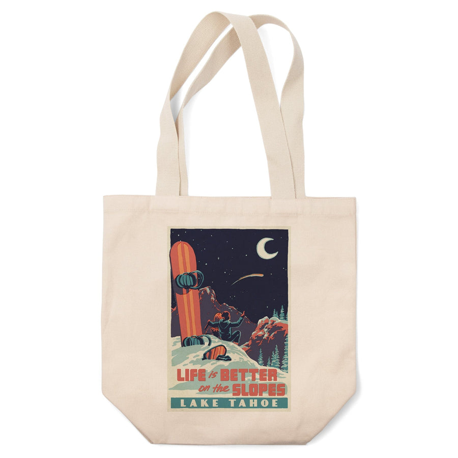 Lake Tahoe, California, Life is Better on the Slopes, Tote Bag Totes Lantern Press 