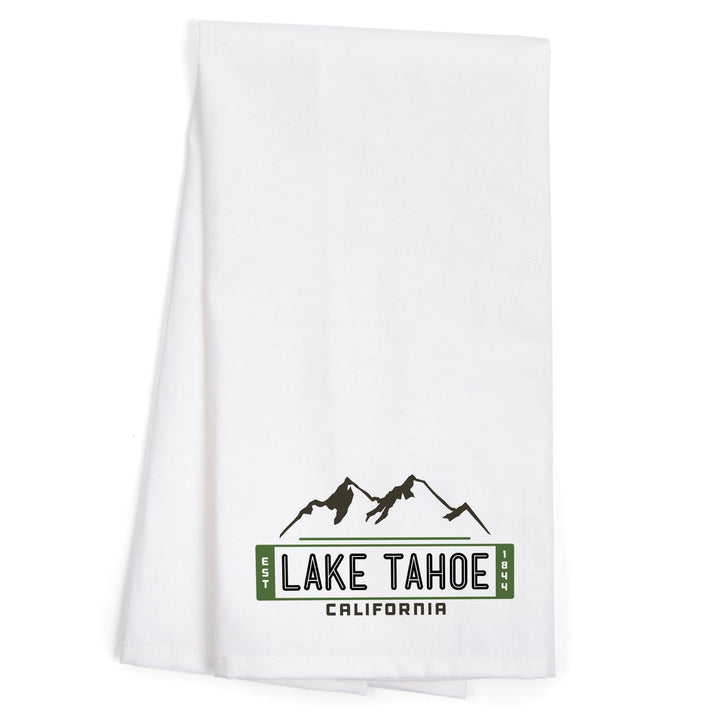 Lake Tahoe, California, Mountain, Contour, Vector, Organic Cotton Kitchen Tea Towels Kitchen Lantern Press 