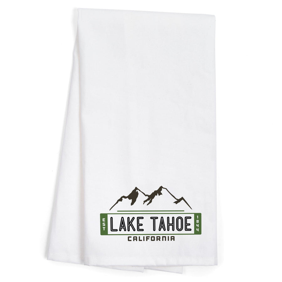 Lake Tahoe, California, Mountain, Contour, Vector, Organic Cotton Kitchen Tea Towels Kitchen Lantern Press 