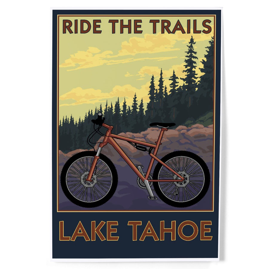 Lake Tahoe, California, Ride the Trails, Art & Giclee Prints Art Lantern Press 