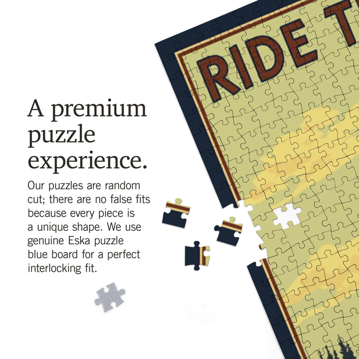 Lake Tahoe, California, Ride the Trails, Jigsaw Puzzle Puzzle Lantern Press 