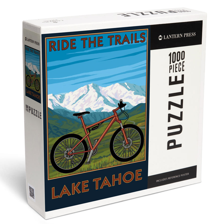 Lake Tahoe, California, Ride the Trails, Mountain Bike, Jigsaw Puzzle Puzzle Lantern Press 